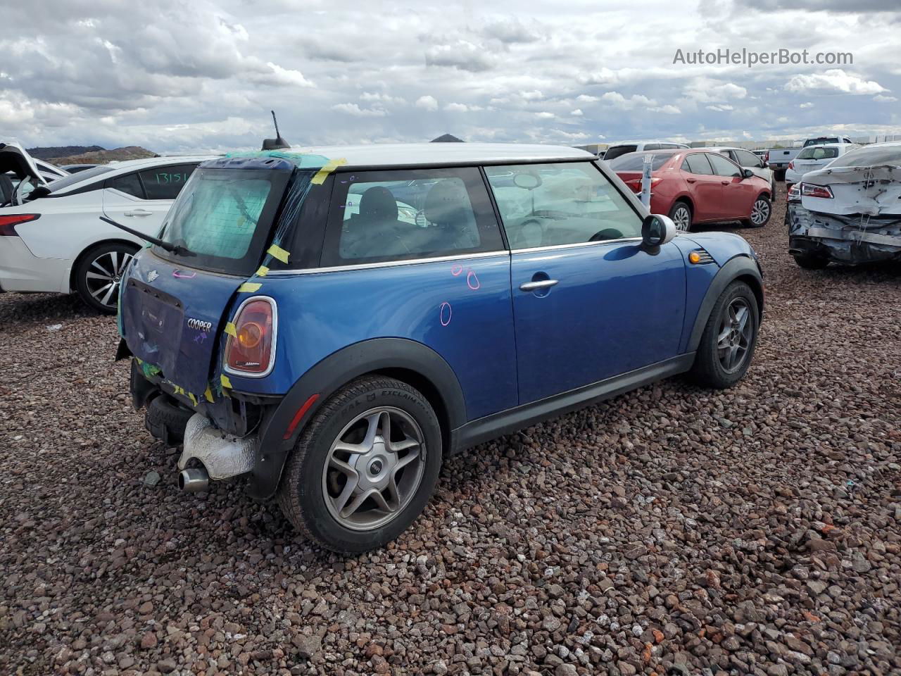 2007 Mini Cooper  Blue vin: WMWMF33527TT50065