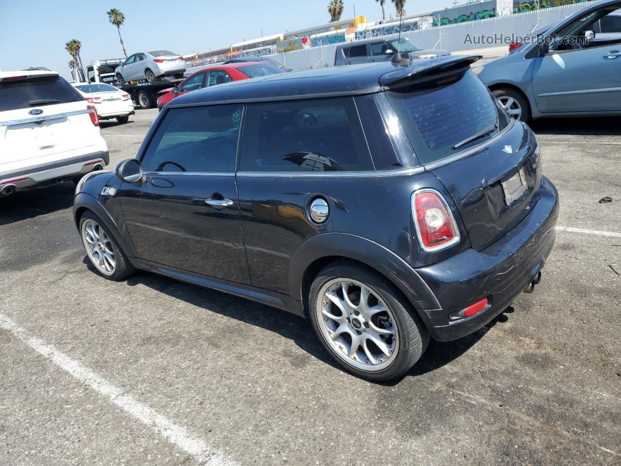 2007 Mini Cooper S Black vin: WMWMF73547TL90364