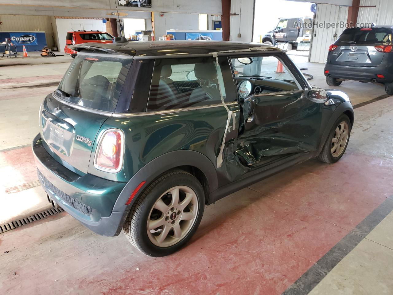 2007 Mini Cooper S Зеленый vin: WMWMF73577TL92545