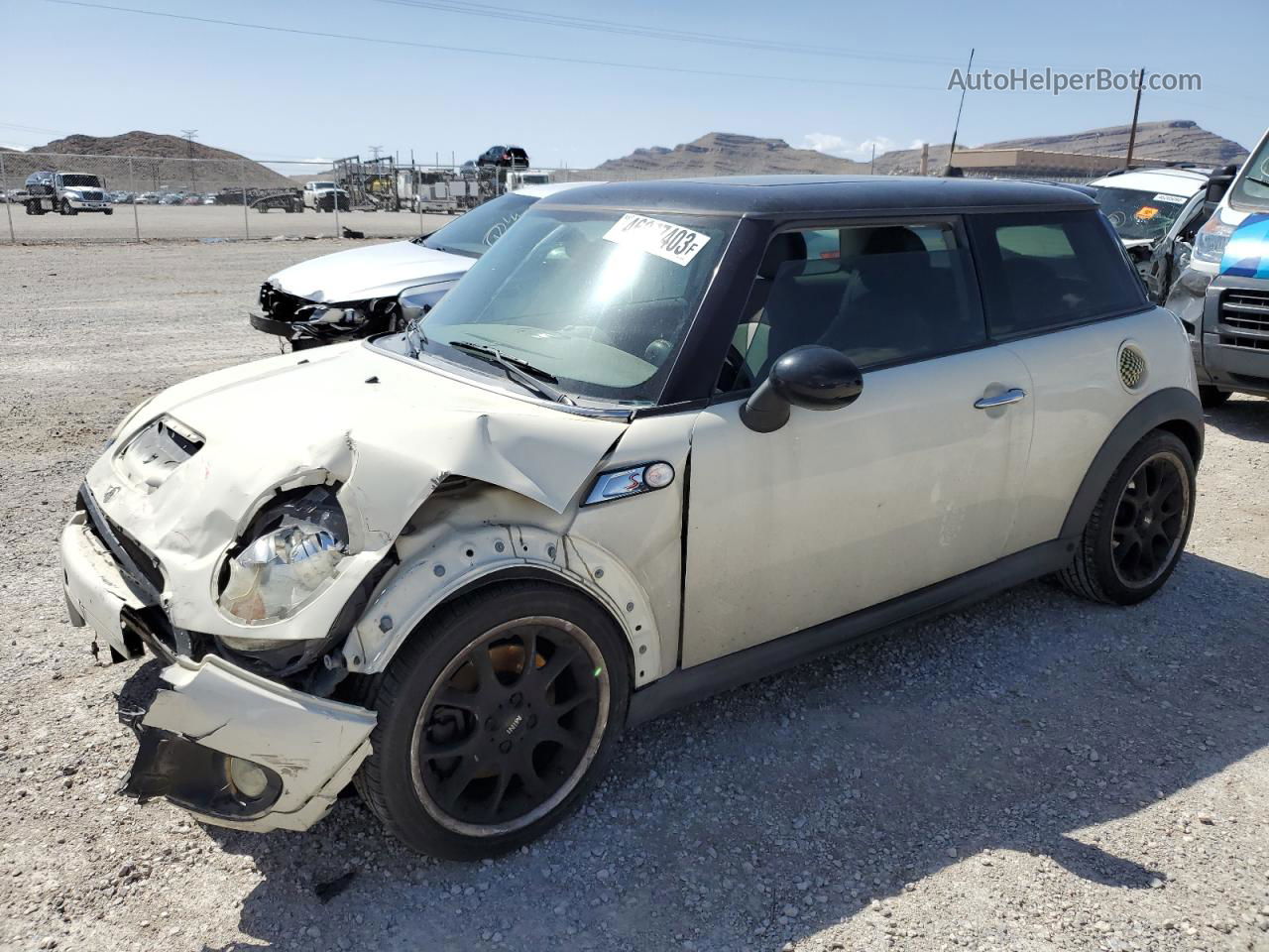 2007 Mini Cooper S Cream vin: WMWMF735X7TT83791