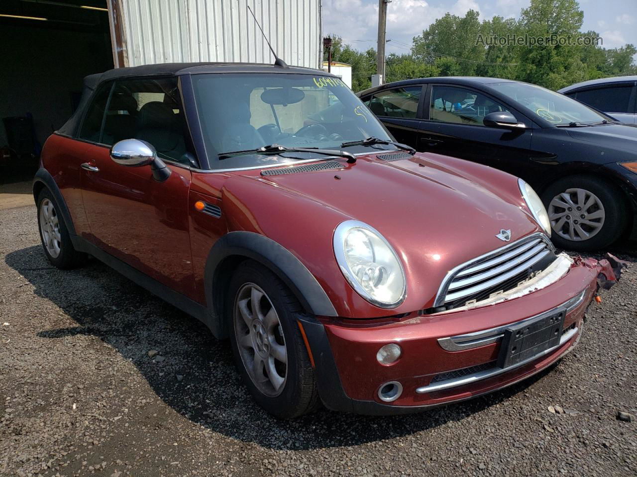 2007 Mini Cooper  Бордовый vin: WMWRF33597TG17808