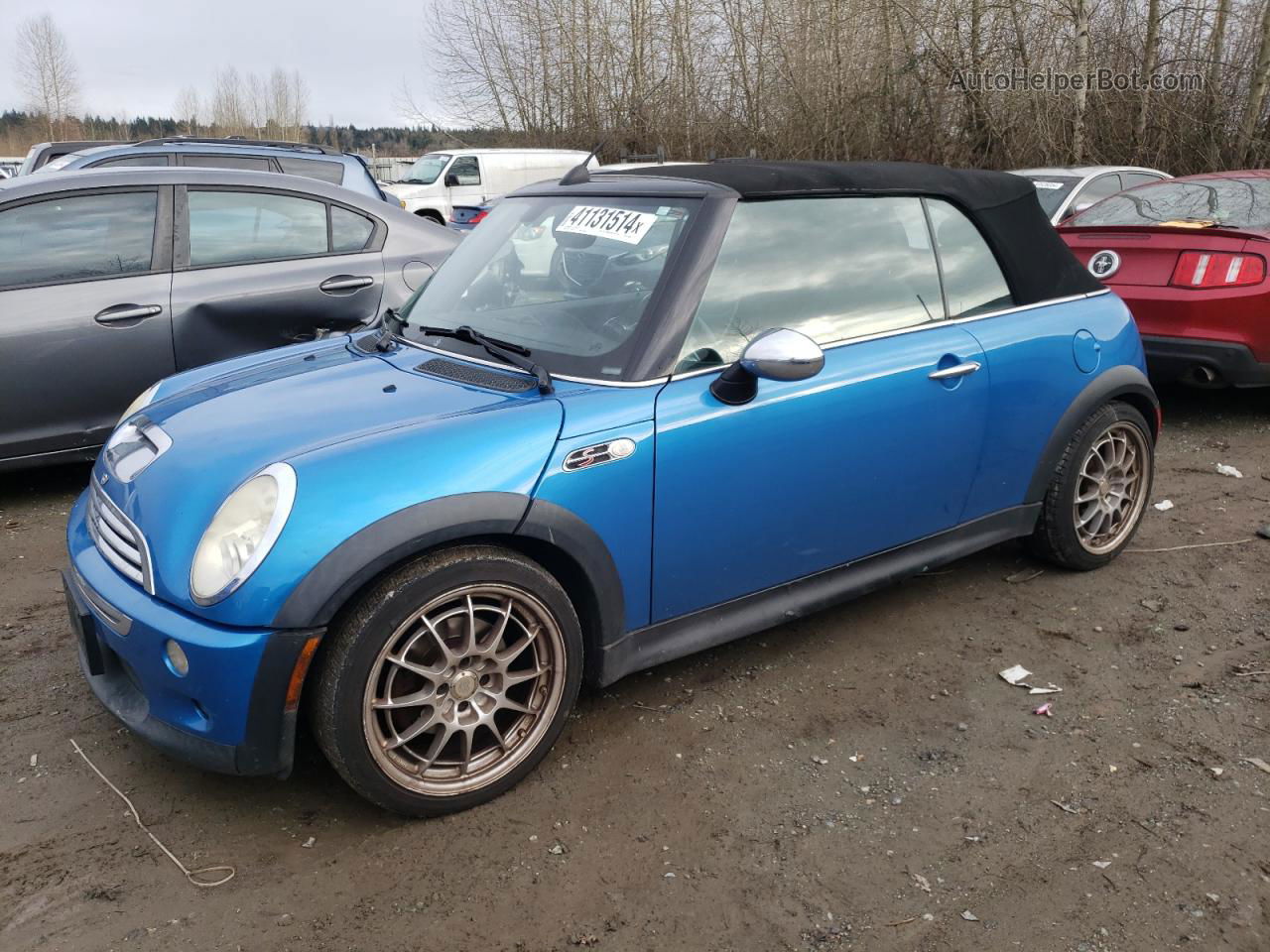 2007 Mini Cooper S Синий vin: WMWRH33527TL94289