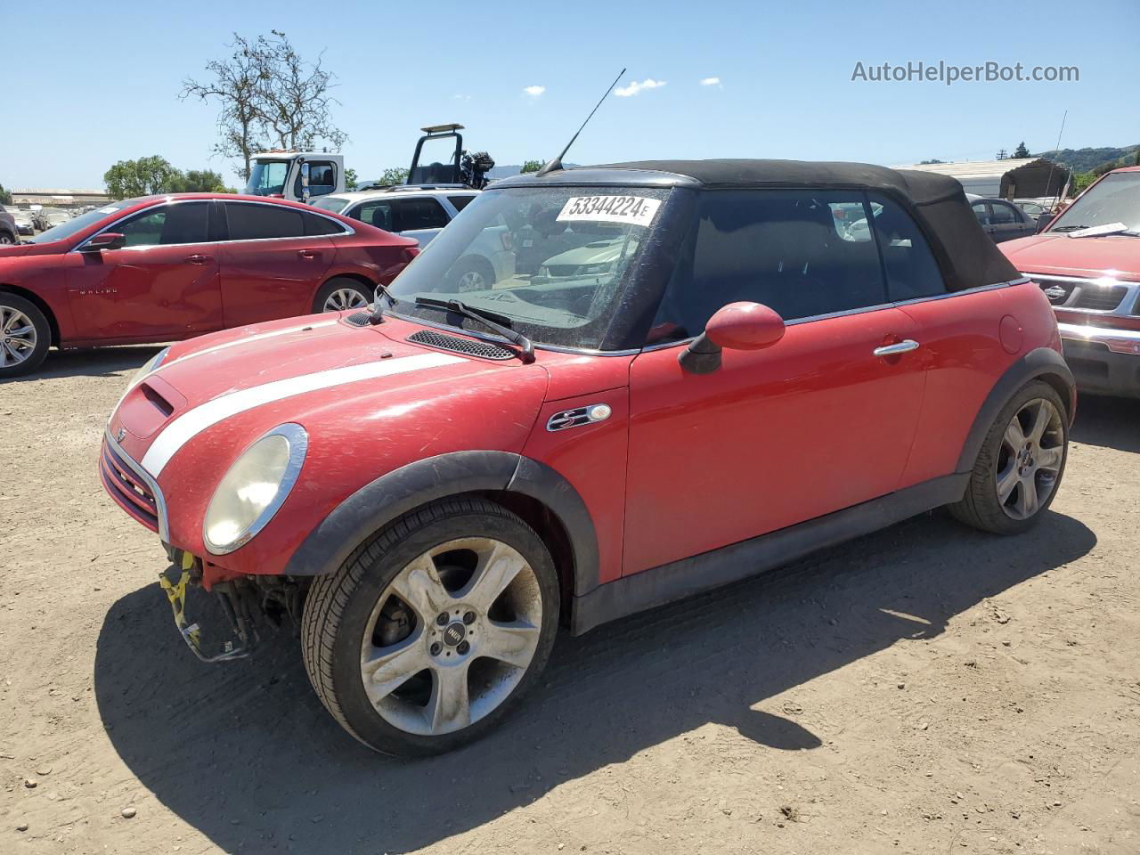 2007 Mini Cooper S Red vin: WMWRH33537TJ44835