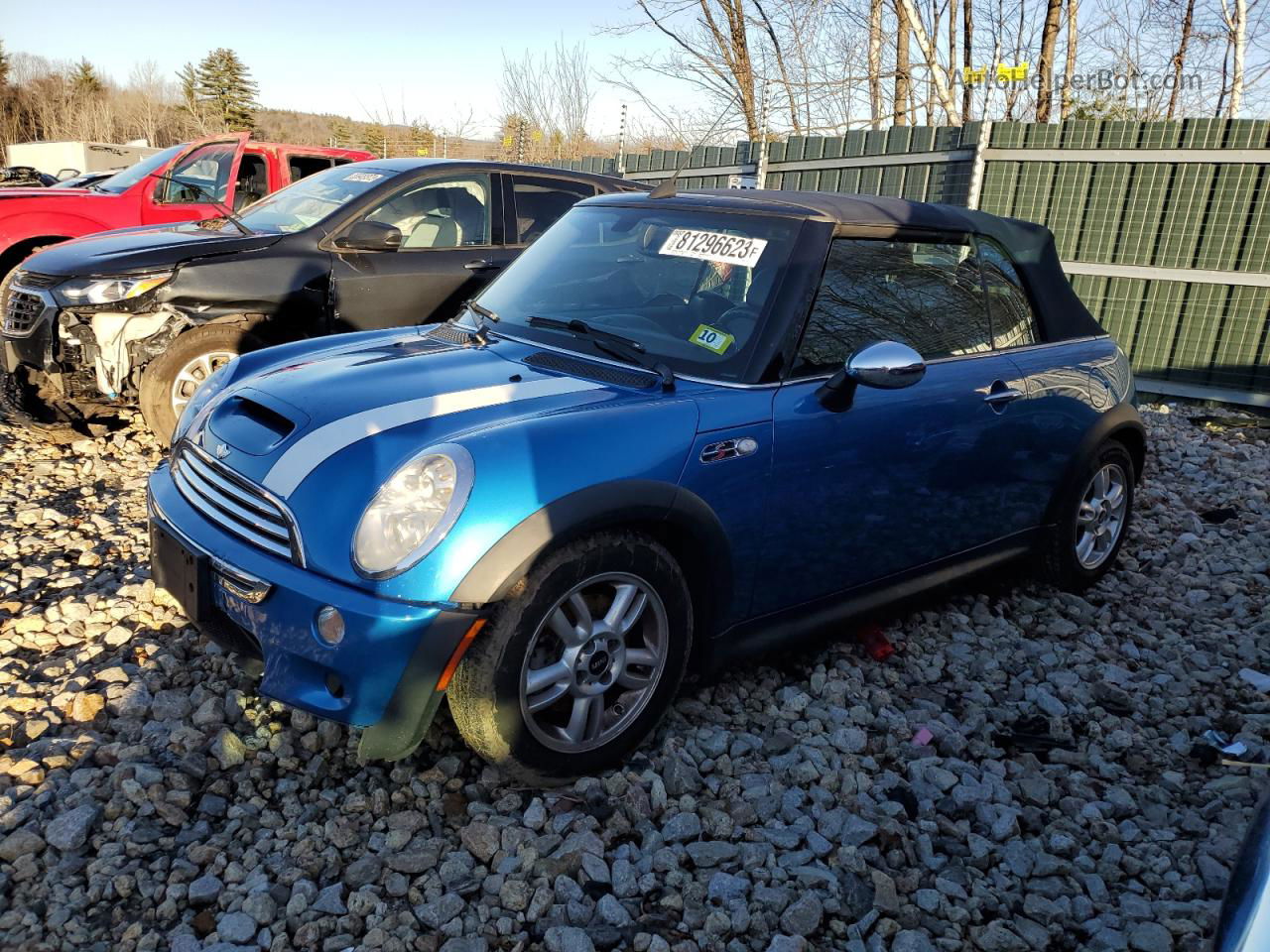 2007 Mini Cooper S Blue vin: WMWRH33557TL95016