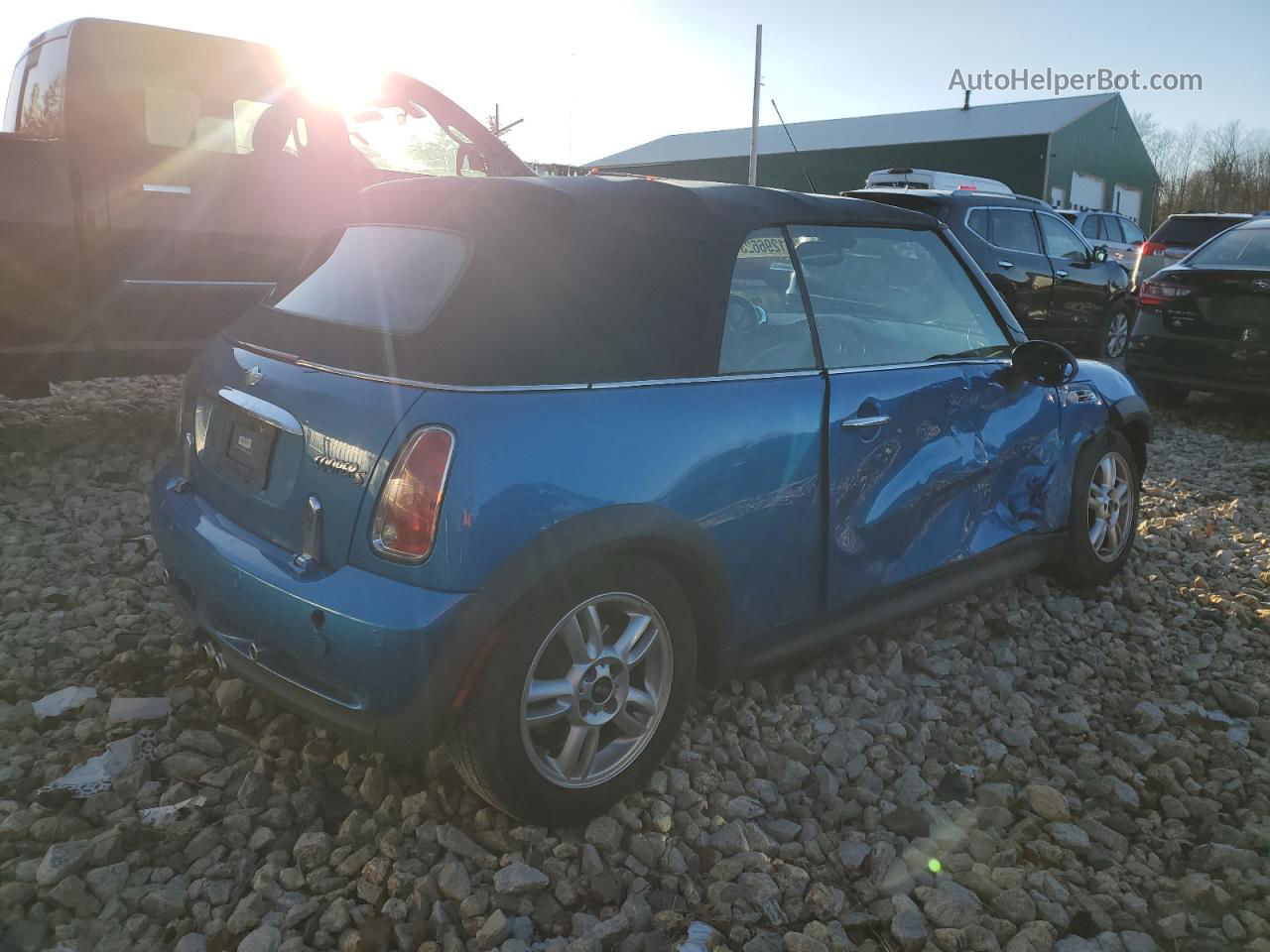 2007 Mini Cooper S Blue vin: WMWRH33557TL95016