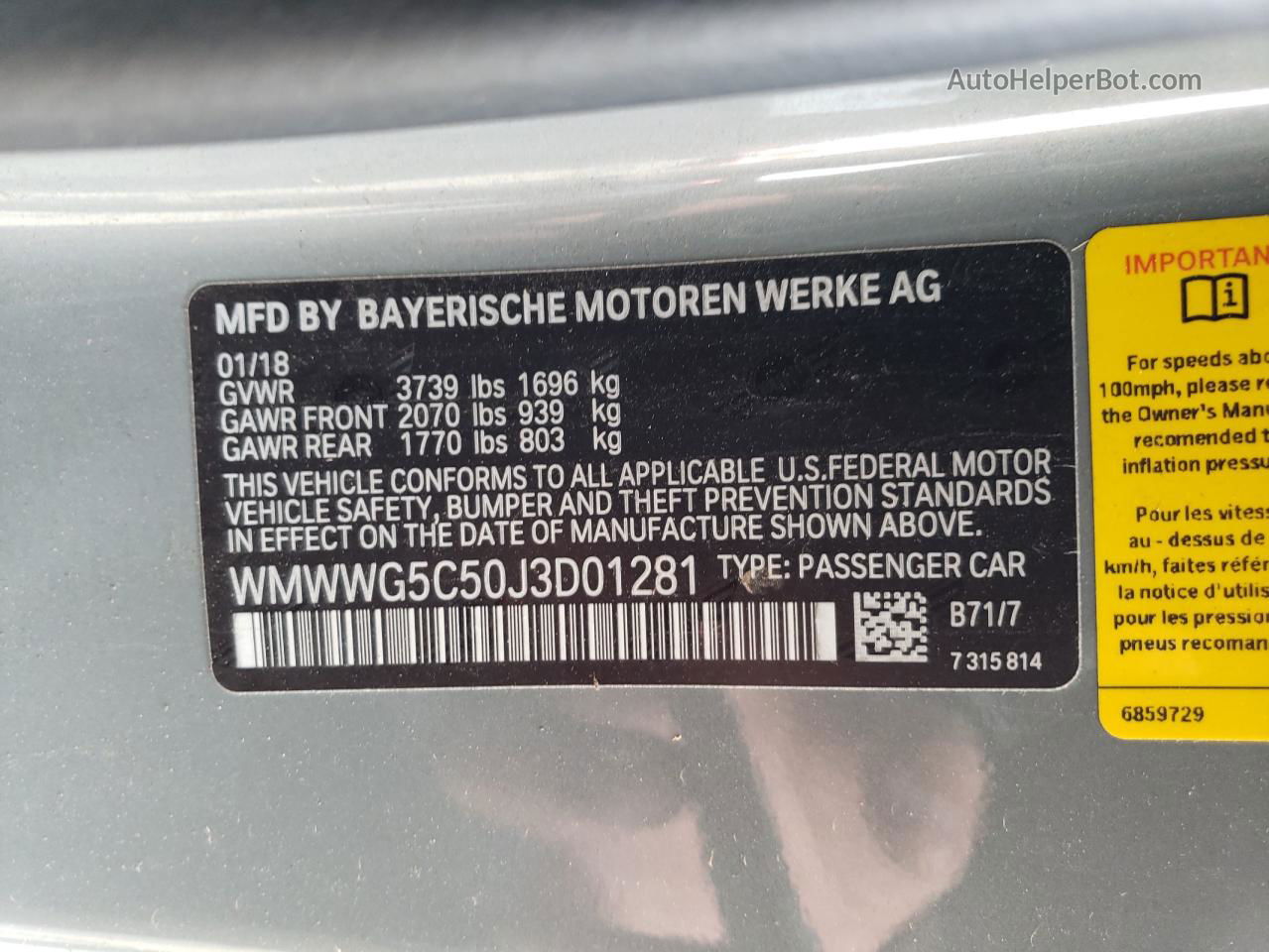 2018 Mini Cooper  Gray vin: WMWWG5C50J3D01281