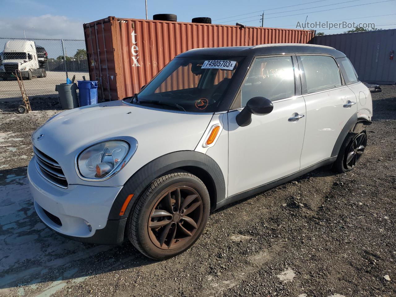 2015 Mini Cooper Countryman White vin: WMWZB3C58FWR45338