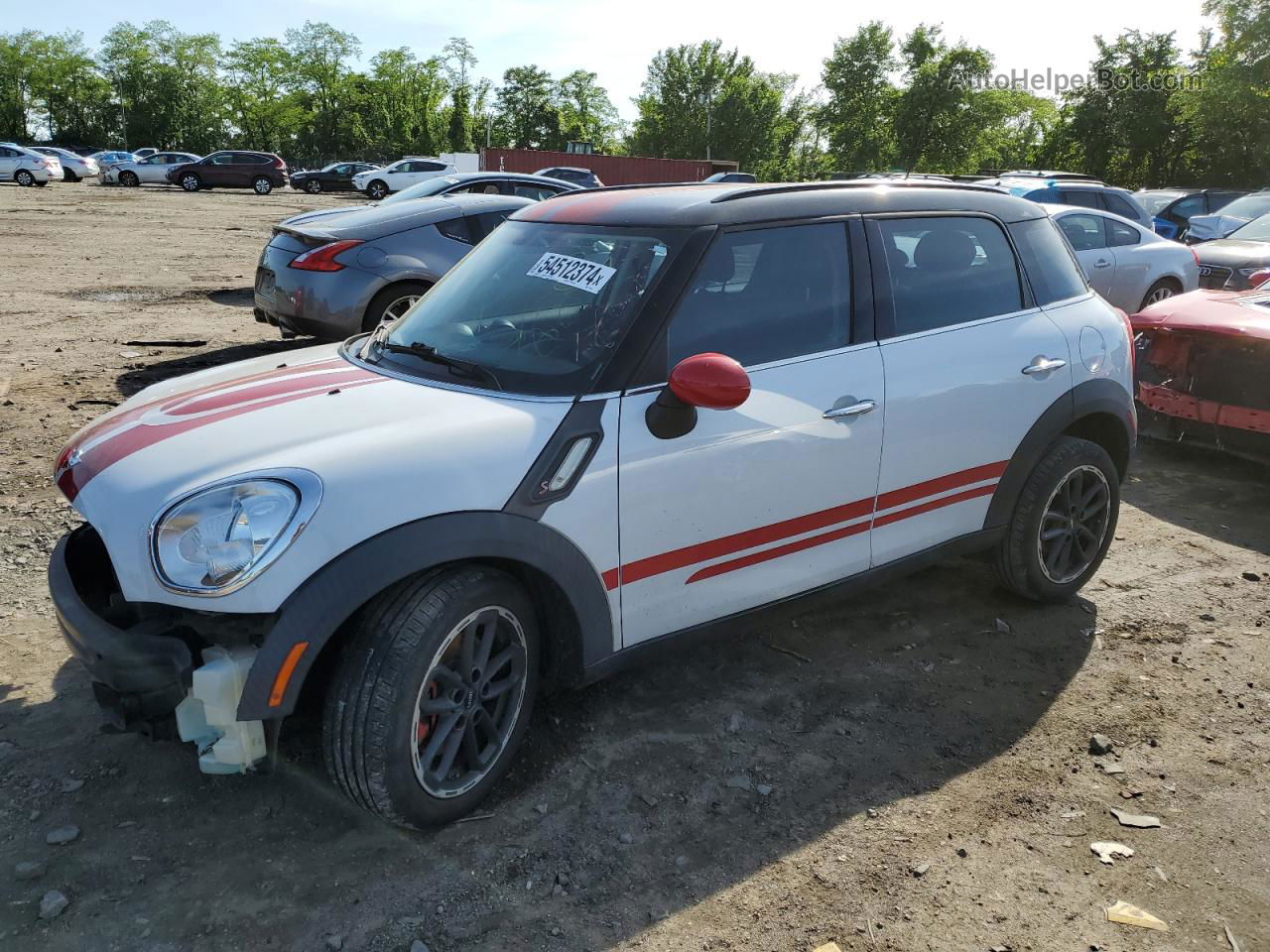 2015 Mini Cooper S Countryman White vin: WMWZC3C55FWT04242