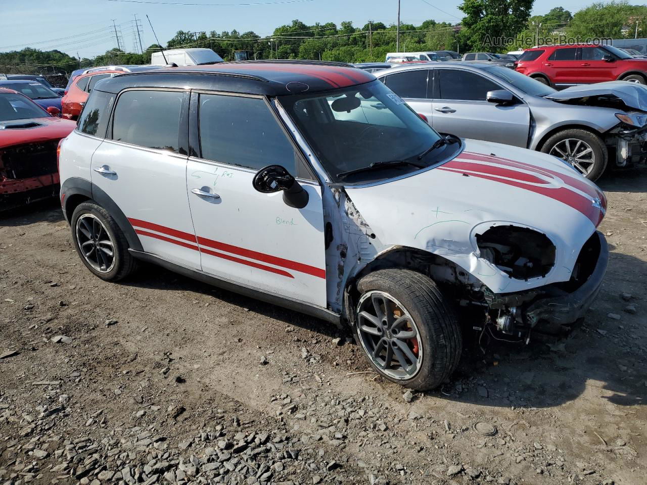 2015 Mini Cooper S Countryman White vin: WMWZC3C55FWT04242