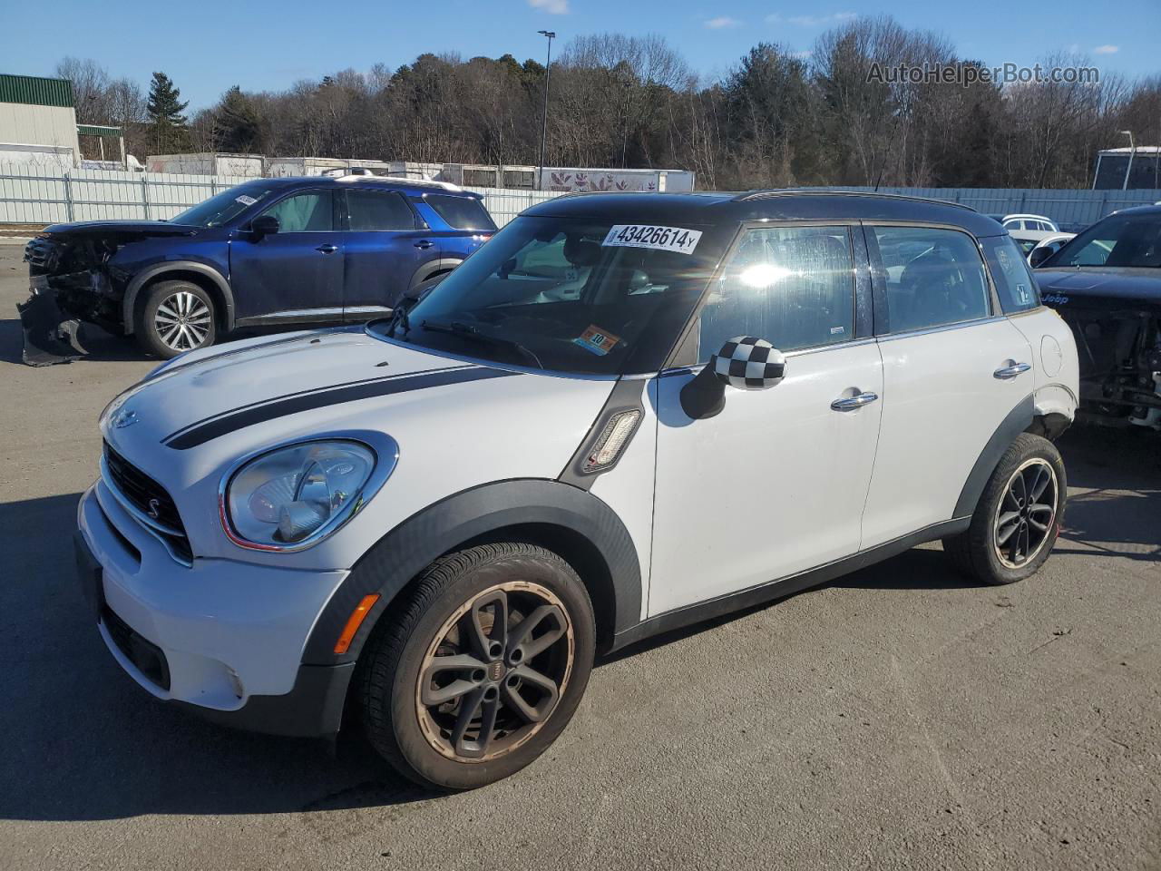 2015 Mini Cooper S Countryman White vin: WMWZC3C59FWT06558