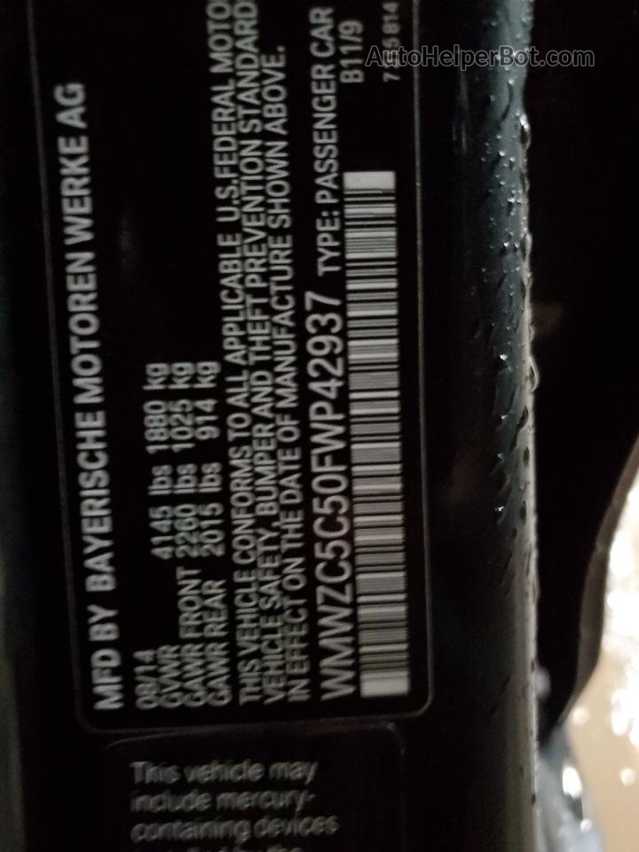 2015 Mini Cooper S Countryman Black vin: WMWZC5C50FWP42937