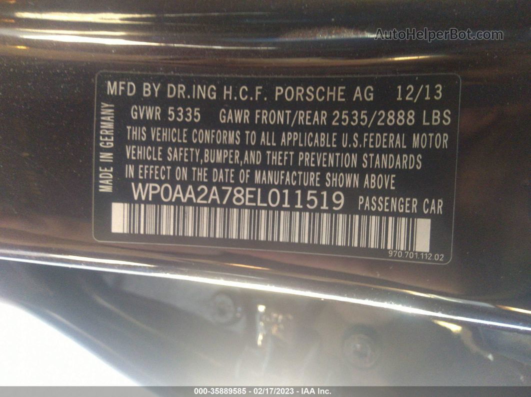 2014 Porsche Panamera   Коричневый vin: WP0AA2A78EL011519