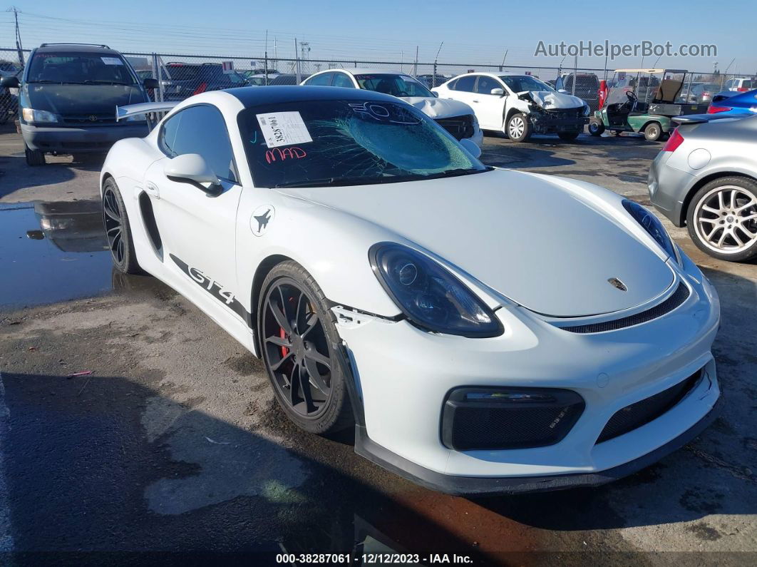 2016 Porsche Cayman Gt4 White vin: WP0AC2A83GK197496