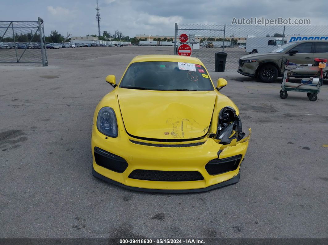 2016 Porsche Cayman Gt4 Yellow vin: WP0AC2A85GK197886