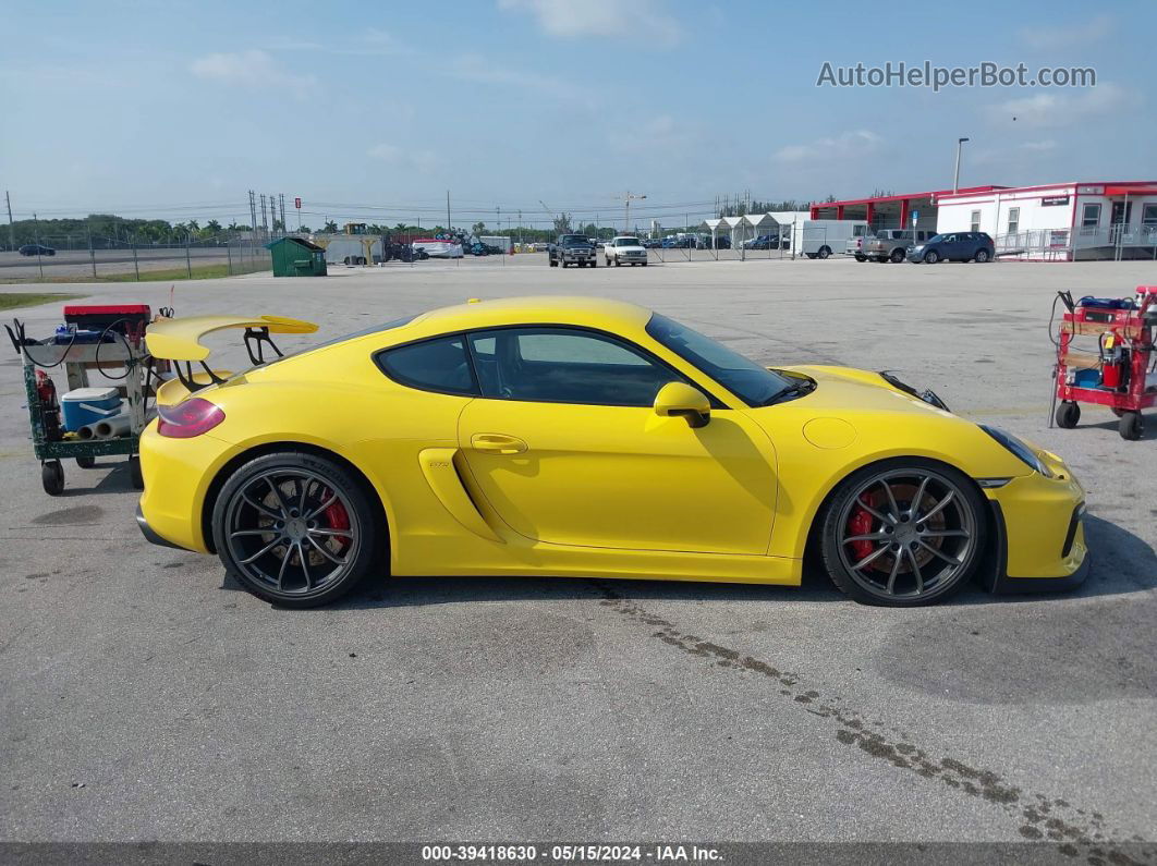 2016 Porsche Cayman Gt4 Желтый vin: WP0AC2A85GK197886