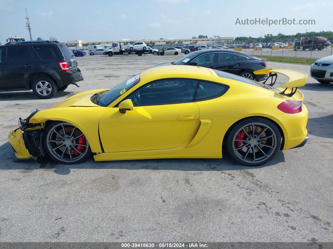 2016 Porsche Cayman Gt4 Yellow vin: WP0AC2A85GK197886