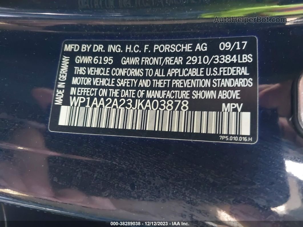 2018 Porsche Cayenne Platinum Edition Черный vin: WP1AA2A23JKA03878