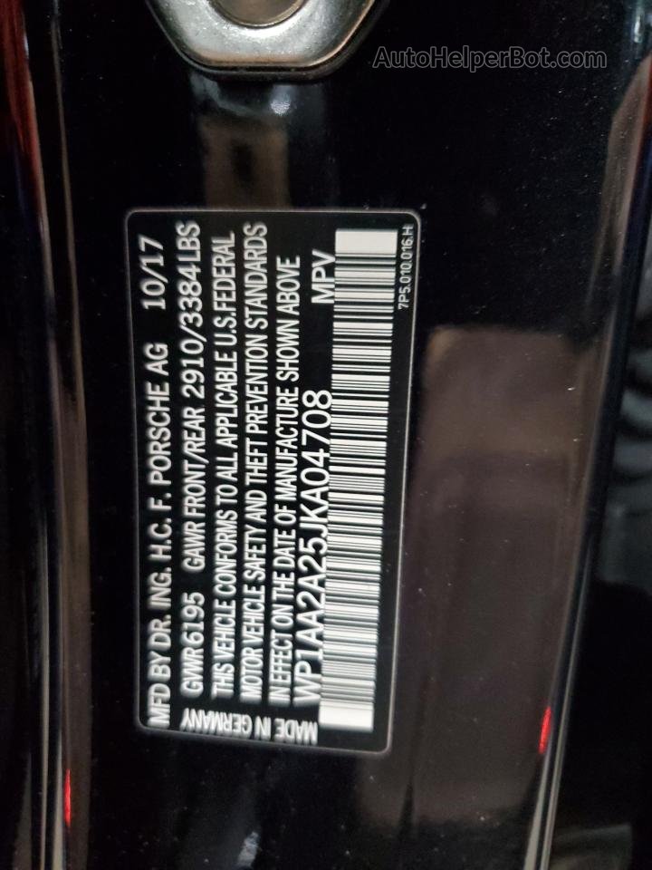 2018 Porsche Cayenne  Black vin: WP1AA2A25JKA04708