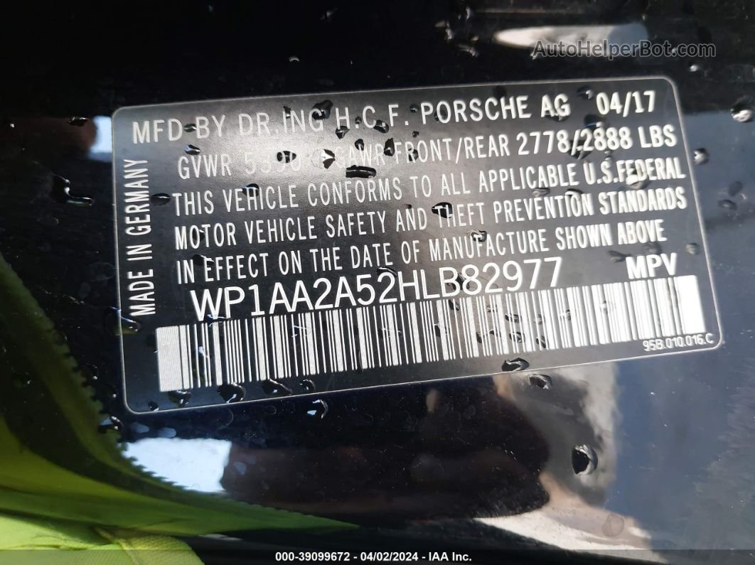2017 Porsche Macan Black vin: WP1AA2A52HLB82977