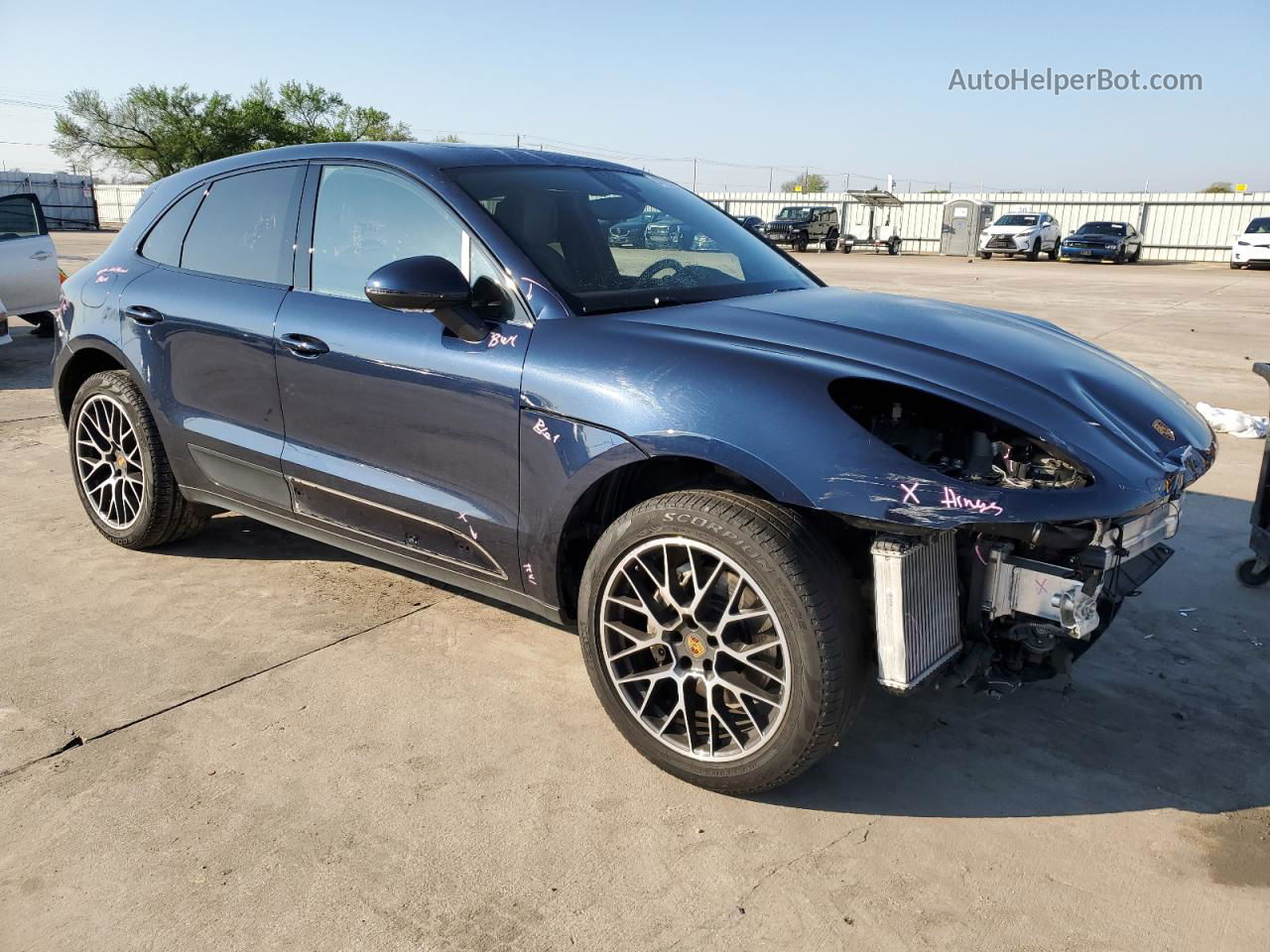 2018 Porsche Macan S Синий vin: WP1AB2A52JLB38819