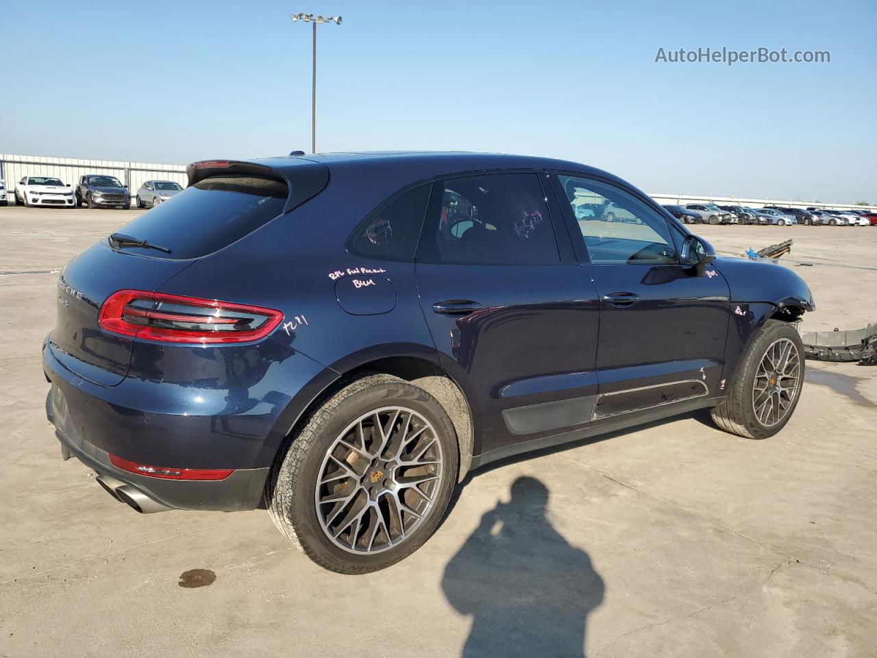 2018 Porsche Macan S Синий vin: WP1AB2A52JLB38819