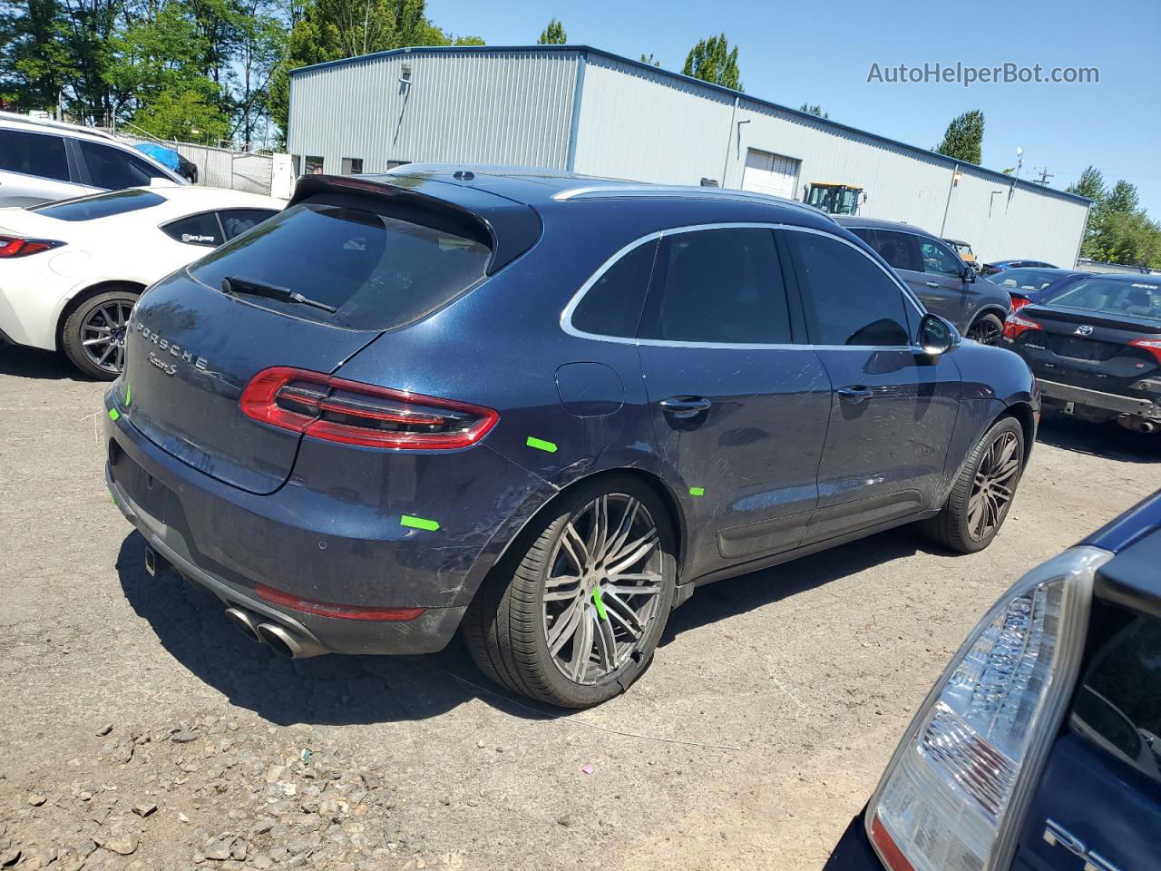 2017 Porsche Macan S Синий vin: WP1AB2A54HLB10241