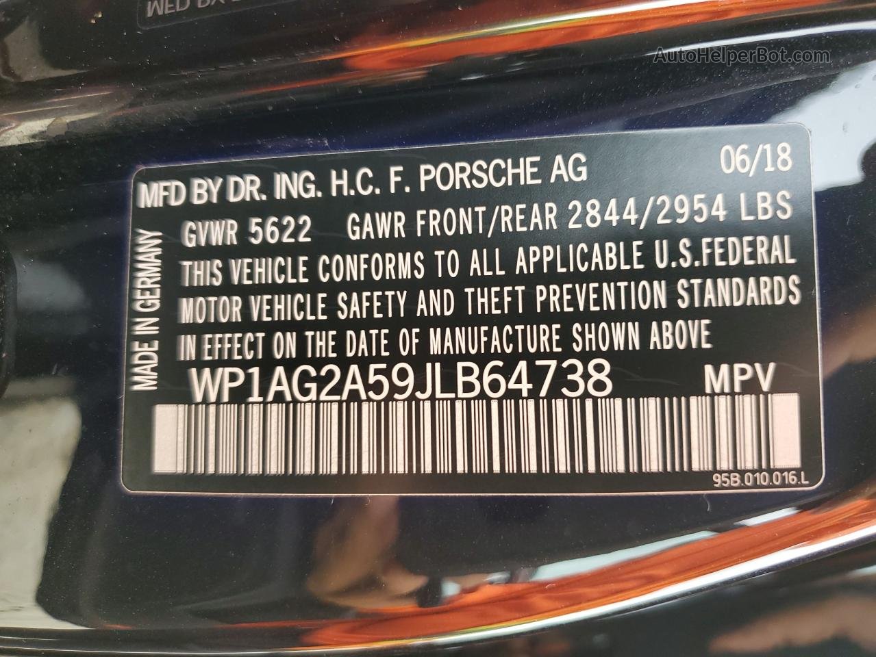2018 Porsche Macan Gts Black vin: WP1AG2A59JLB64738