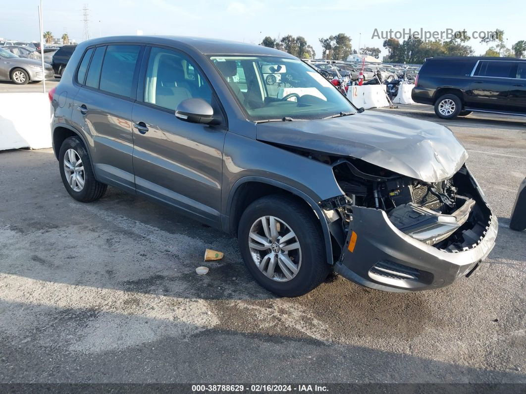 2013 Volkswagen Tiguan S Gray vin: WVGAV3AX1DW565374