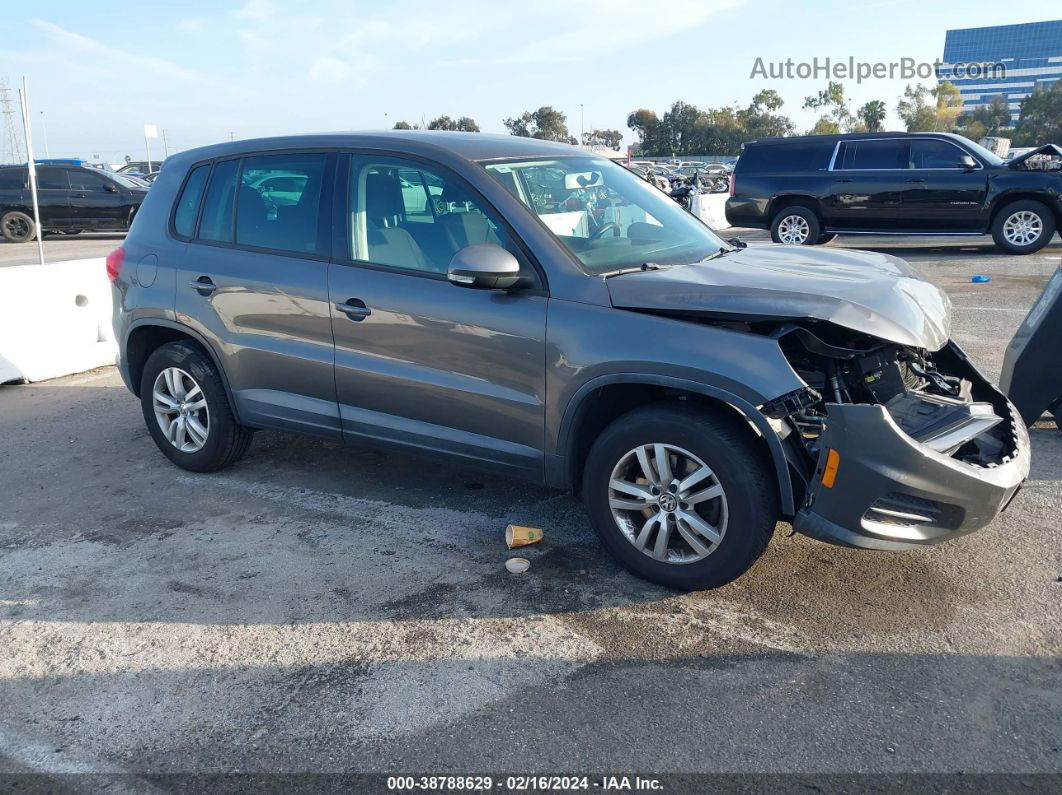 2013 Volkswagen Tiguan S Gray vin: WVGAV3AX1DW565374