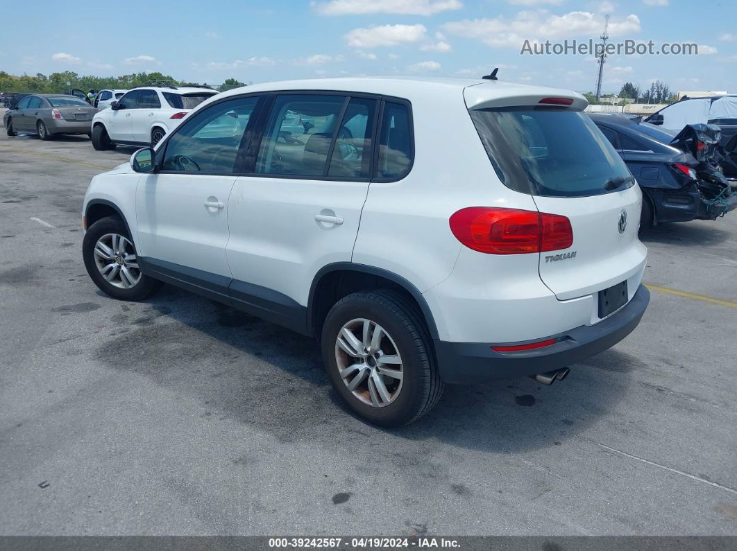 2013 Volkswagen Tiguan S Белый vin: WVGAV3AX2DW562905