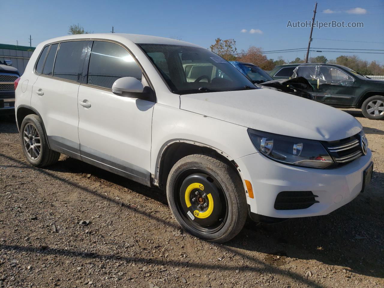 2013 Volkswagen Tiguan S White vin: WVGAV3AX3DW567644