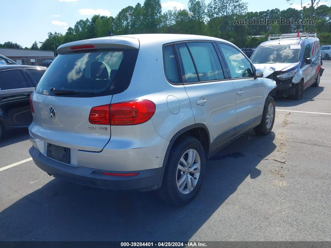 2013 Volkswagen Tiguan S Silver vin: WVGAV3AX3DW585674