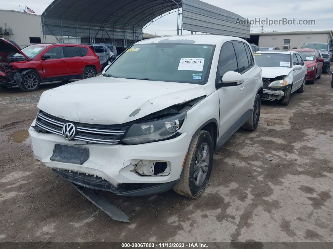 2013 Volkswagen Tiguan S White vin: WVGAV3AX3DW594486