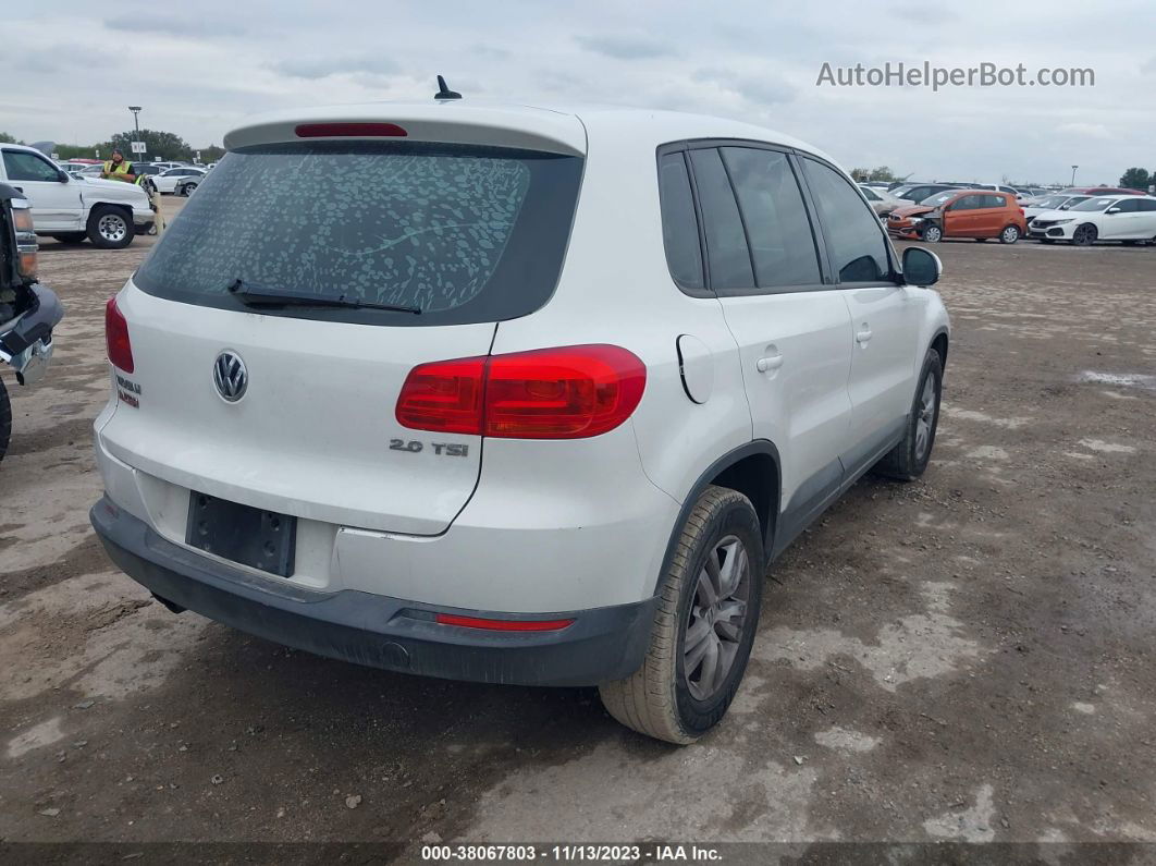 2013 Volkswagen Tiguan S White vin: WVGAV3AX3DW594486