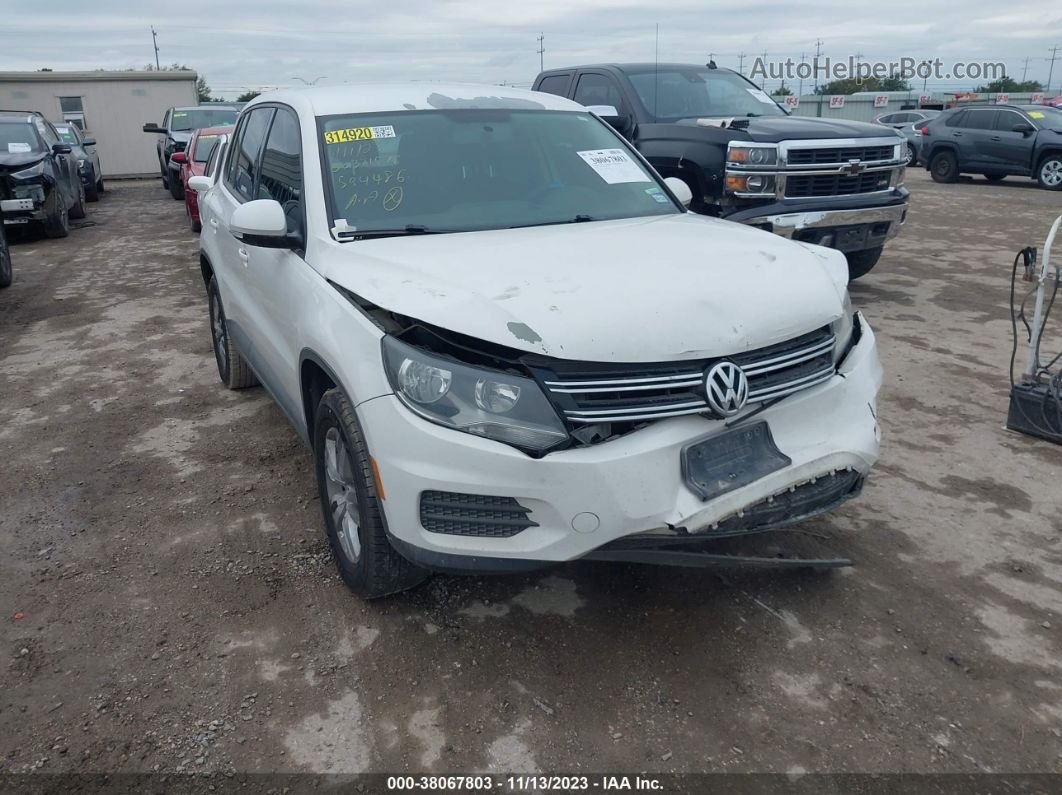 2013 Volkswagen Tiguan S White vin: WVGAV3AX3DW594486