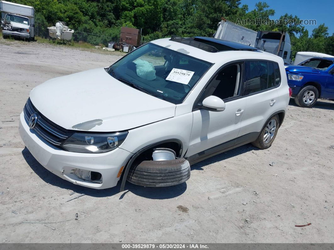 2013 Volkswagen Tiguan S White vin: WVGAV3AX4DW625793