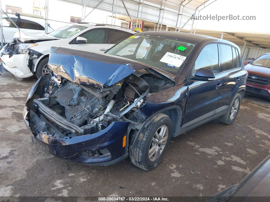 2013 Volkswagen Tiguan S Blue vin: WVGAV3AX9DW561752