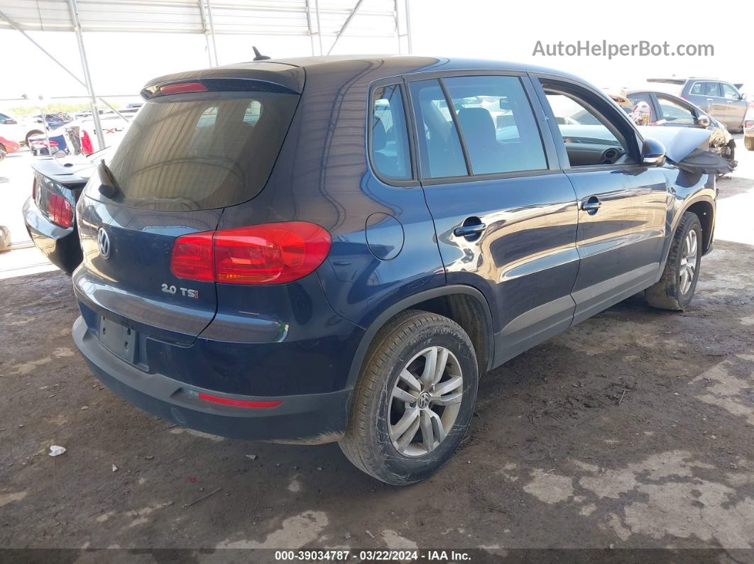 2013 Volkswagen Tiguan S Blue vin: WVGAV3AX9DW561752