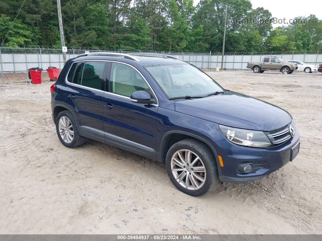 2013 Volkswagen Tiguan Se Синий vin: WVGAV3AX9DW562688