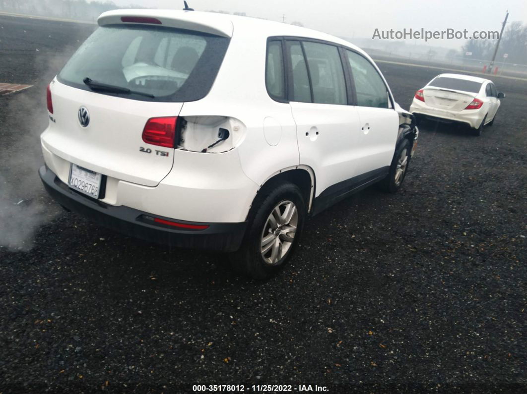 2013 Volkswagen Tiguan S White vin: WVGAV3AX9DW570838