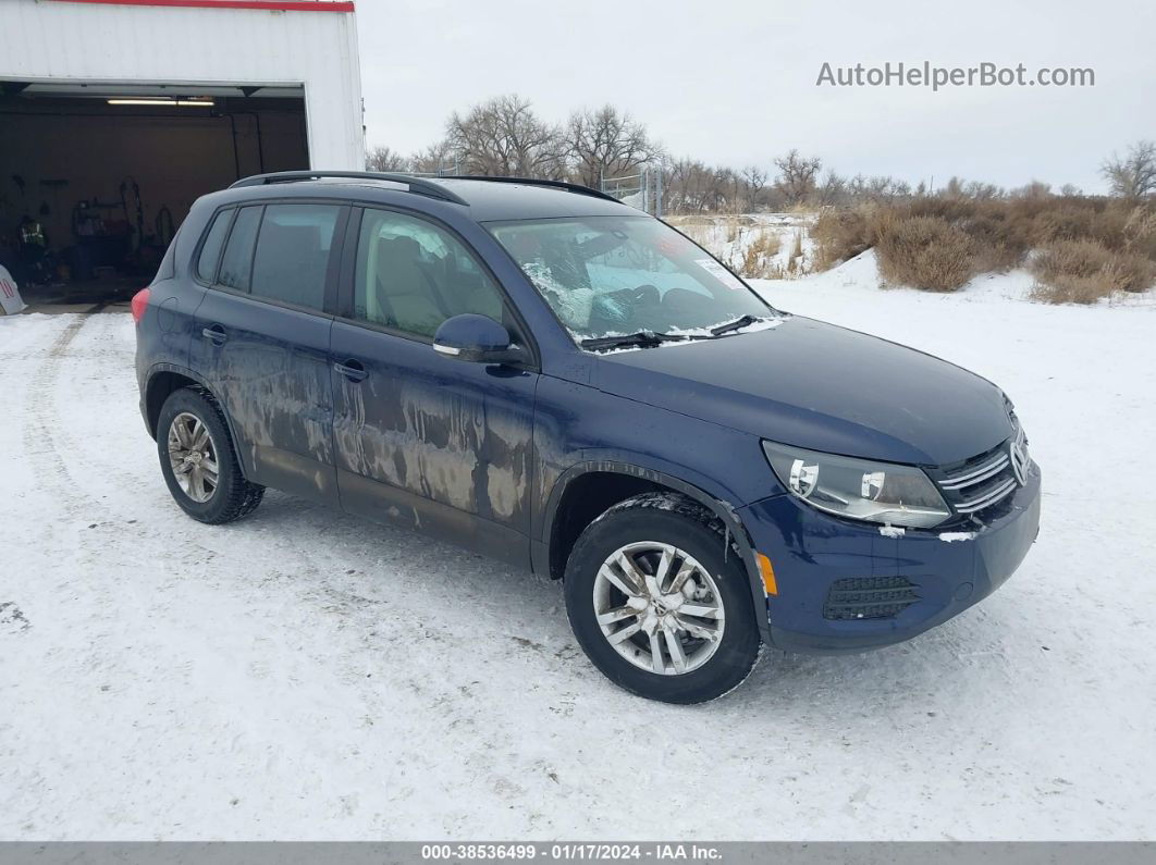 2016 Volkswagen Tiguan S Dark Blue vin: WVGAV7AX0GW601731