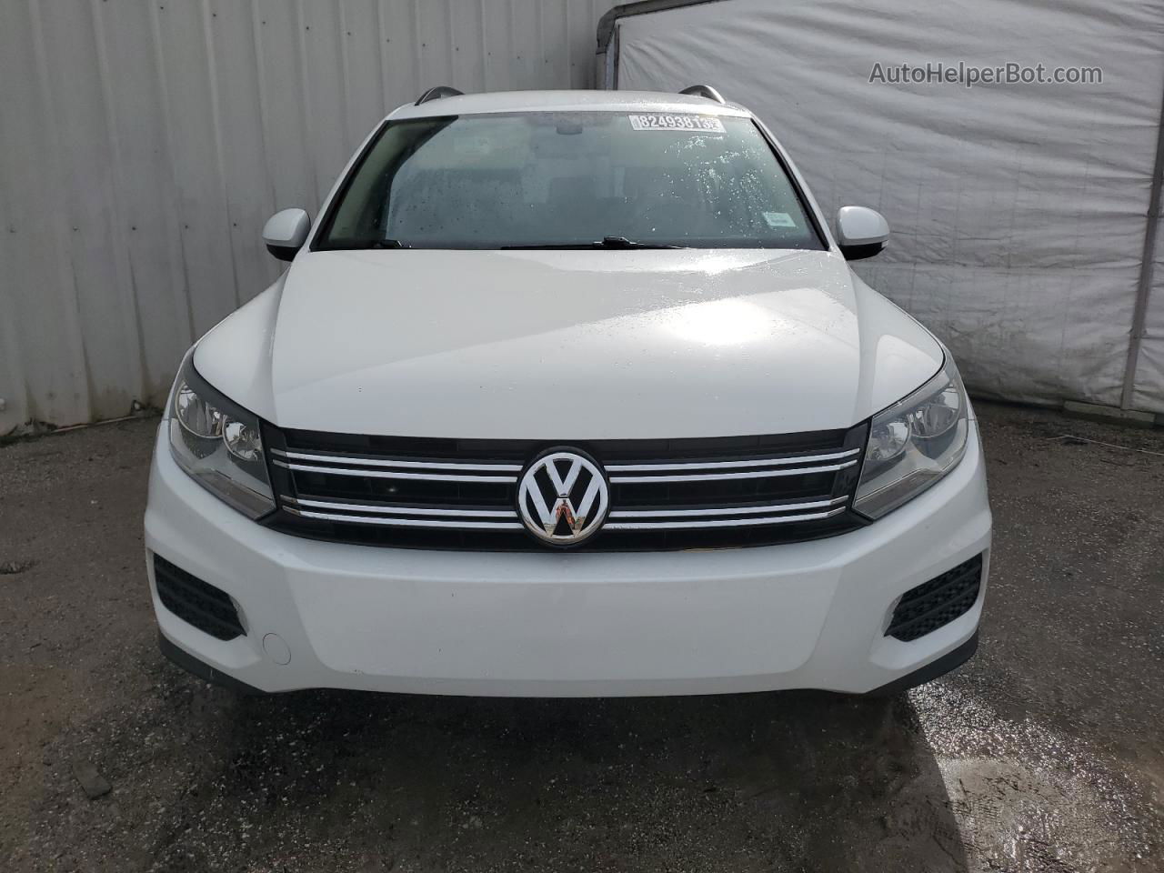 2016 Volkswagen Tiguan S White vin: WVGAV7AX0GW604337