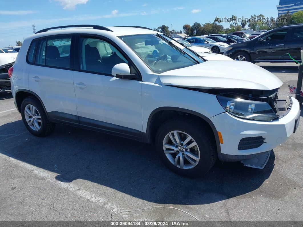 2016 Volkswagen Tiguan S White vin: WVGAV7AX0GW609148