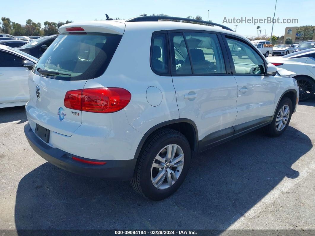 2016 Volkswagen Tiguan S White vin: WVGAV7AX0GW609148