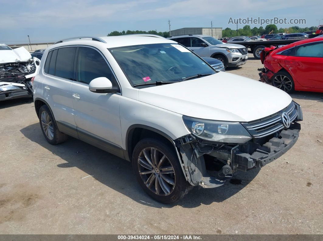 2013 Volkswagen Tiguan Se White vin: WVGAV7AX1DW500757