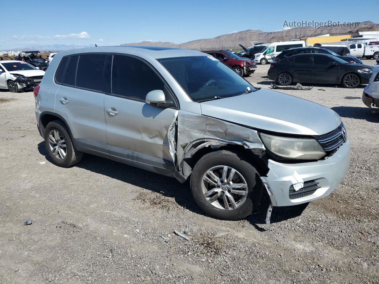 2013 Volkswagen Tiguan S Silver vin: WVGAV7AX1DW547609