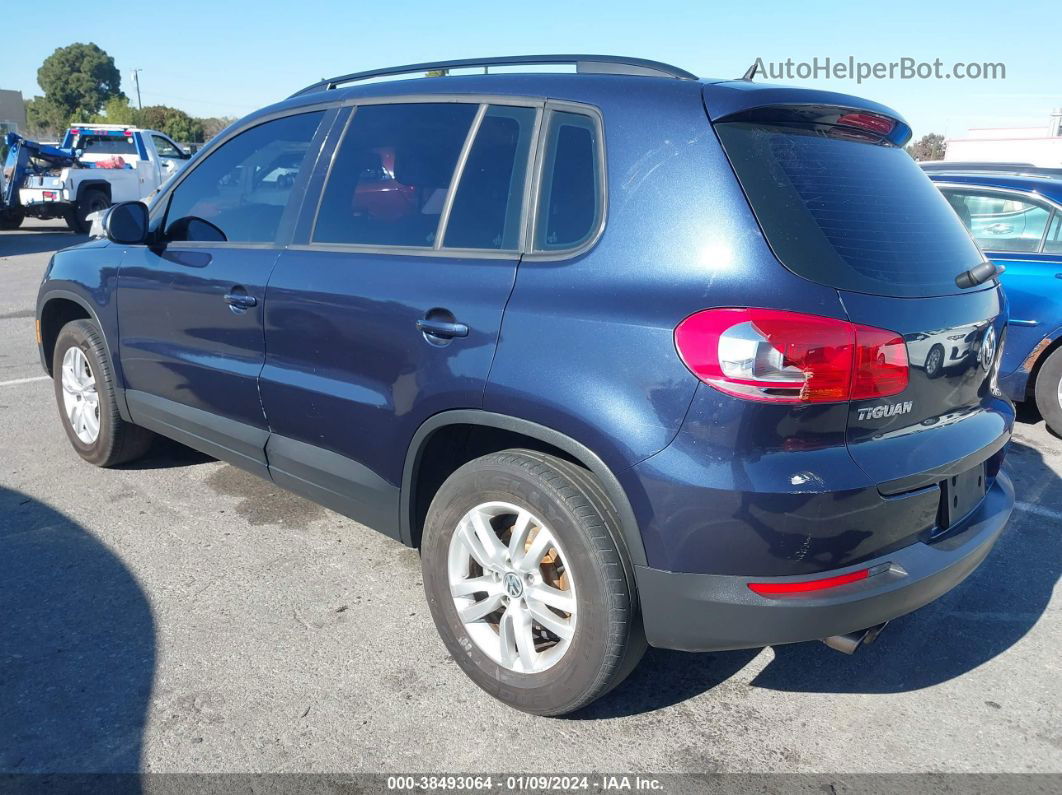 2016 Volkswagen Tiguan S Dark Blue vin: WVGAV7AX1GW558453