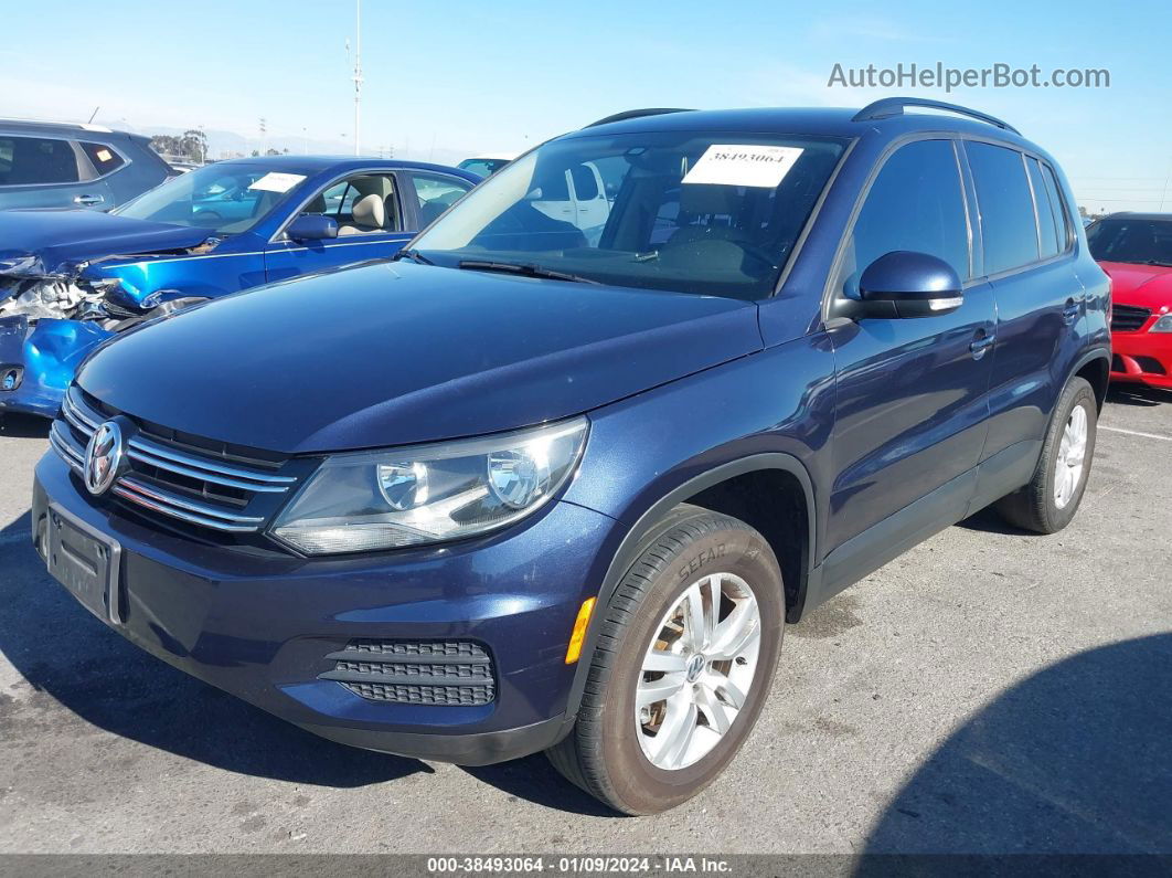 2016 Volkswagen Tiguan S Dark Blue vin: WVGAV7AX1GW558453