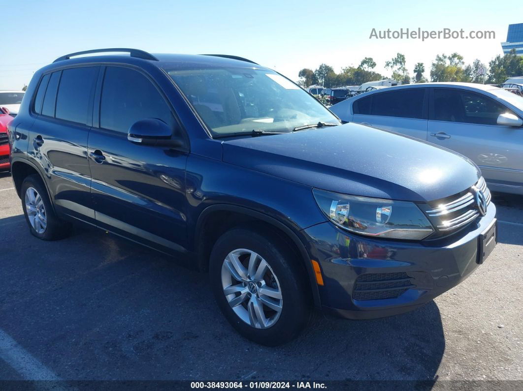 2016 Volkswagen Tiguan S Dark Blue vin: WVGAV7AX1GW558453