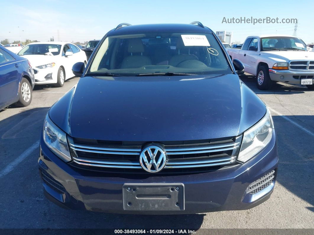 2016 Volkswagen Tiguan S Dark Blue vin: WVGAV7AX1GW558453